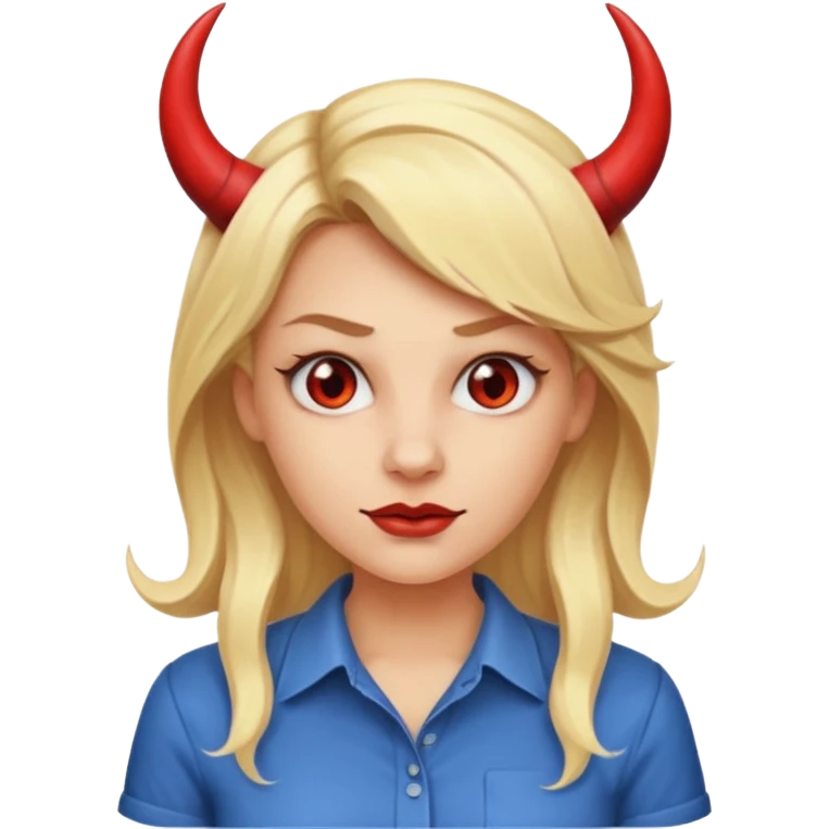 blonde short hair devil with shirt emoji