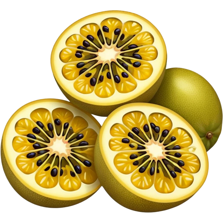 passion fruit sliced juicy emoji