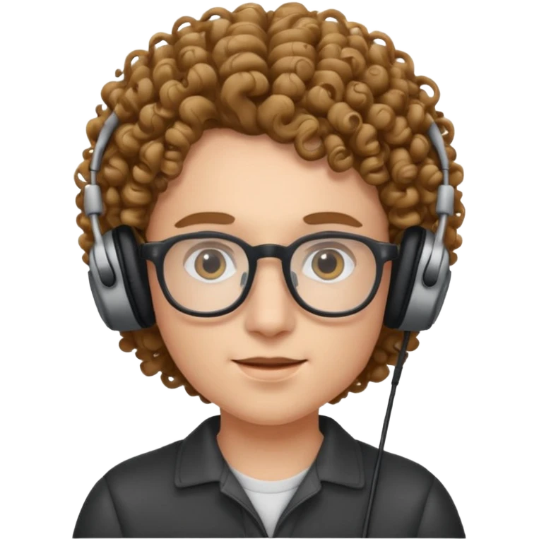 headphone and spectacles, curly emoji