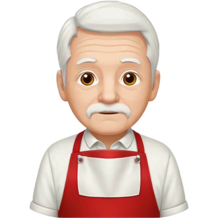 ai aik old man with white hair wearing red appron emoji