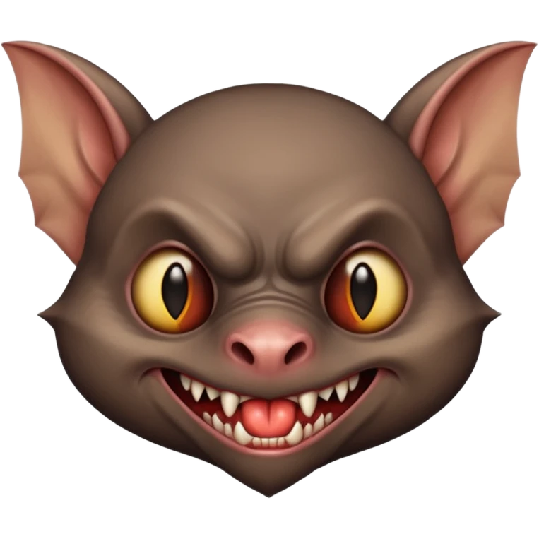 vampire bat with fangs, front face  emoji
