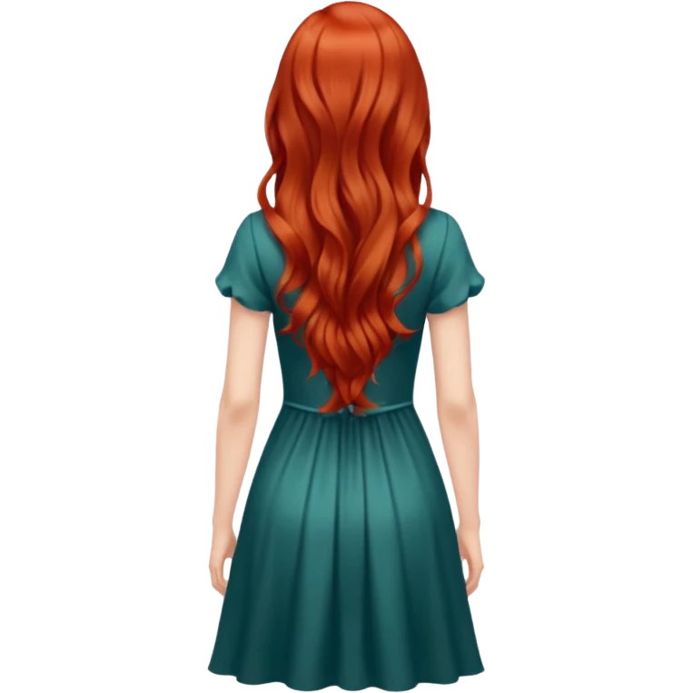 long redhead hair woman back emoji