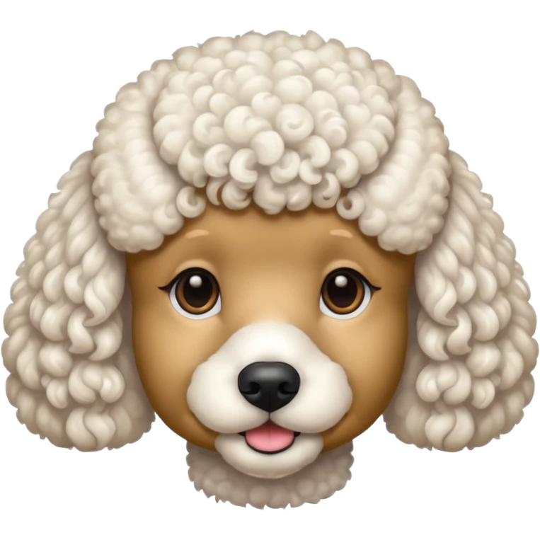 Poodle side eyeing emoji