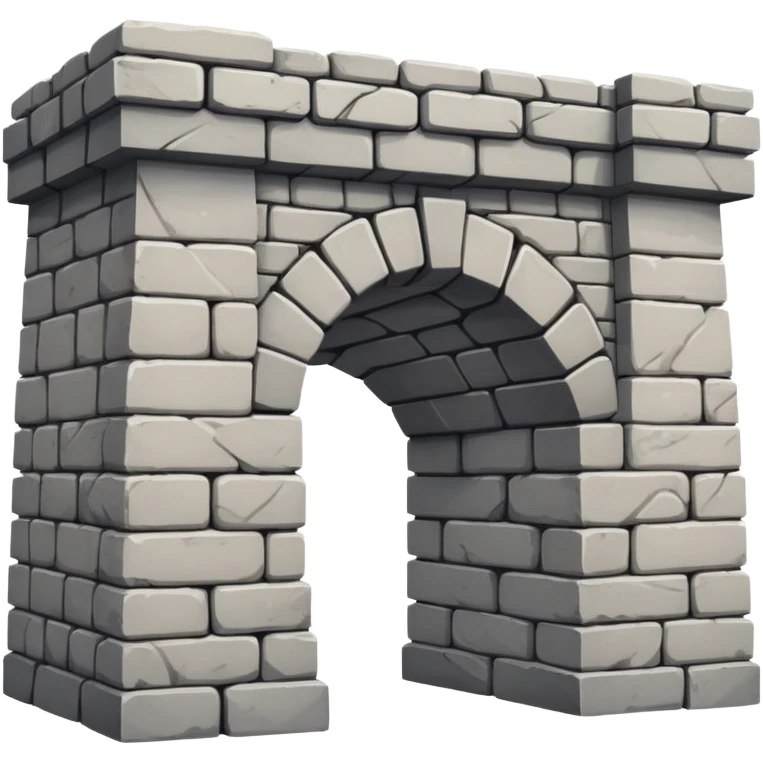A side profile of a stone bridge where missing bricks make a smiling face emoji. emoji
