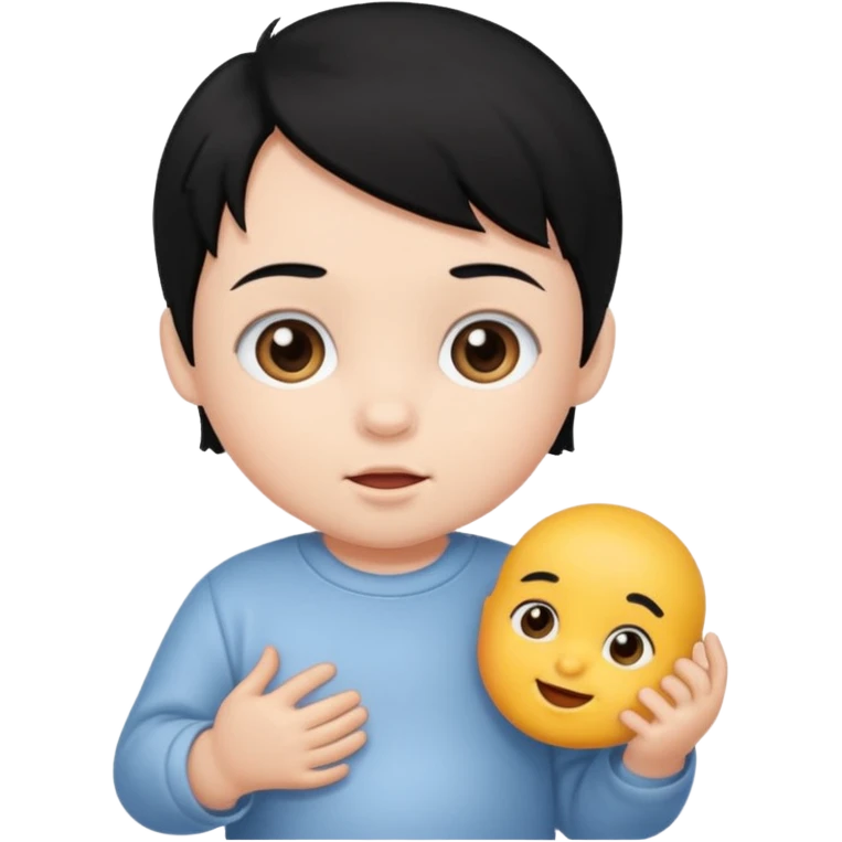 black hair infant emoji