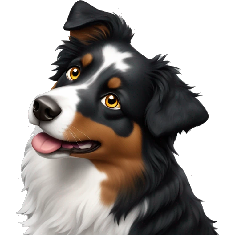 black tri australian shepherd with spots on nose emoji