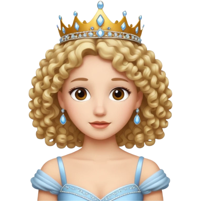 Princesa banca con el pelo rizado emoji