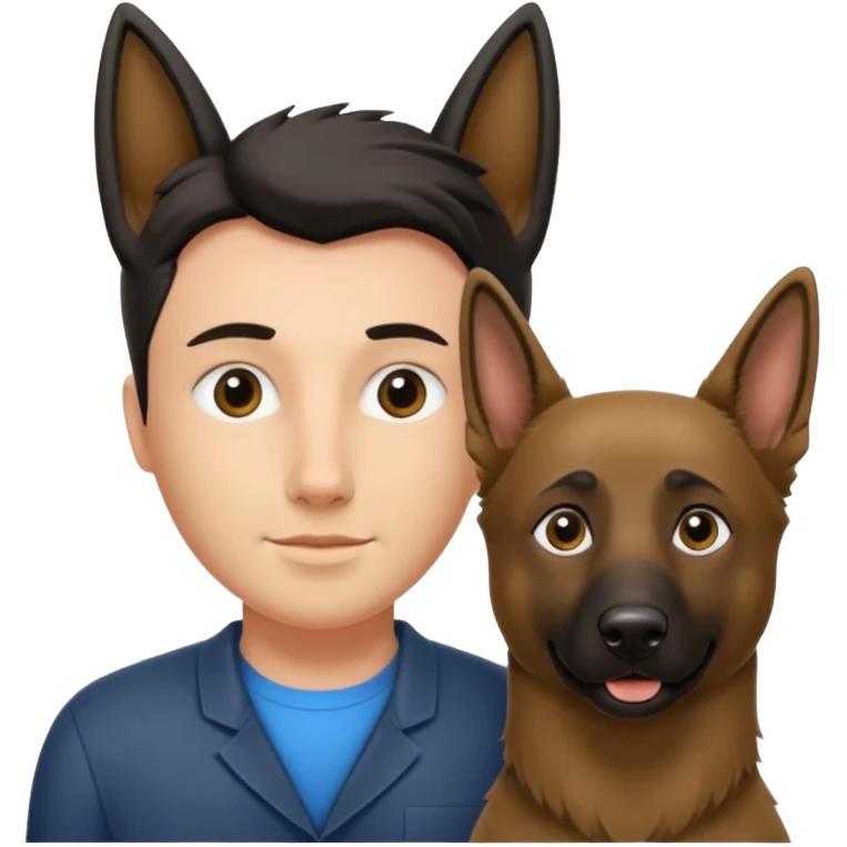 Perro pastor belga con humano  emoji
