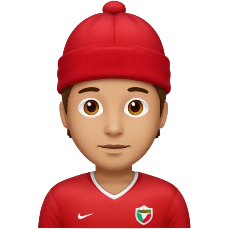 a man with red jersey and hat emoji
