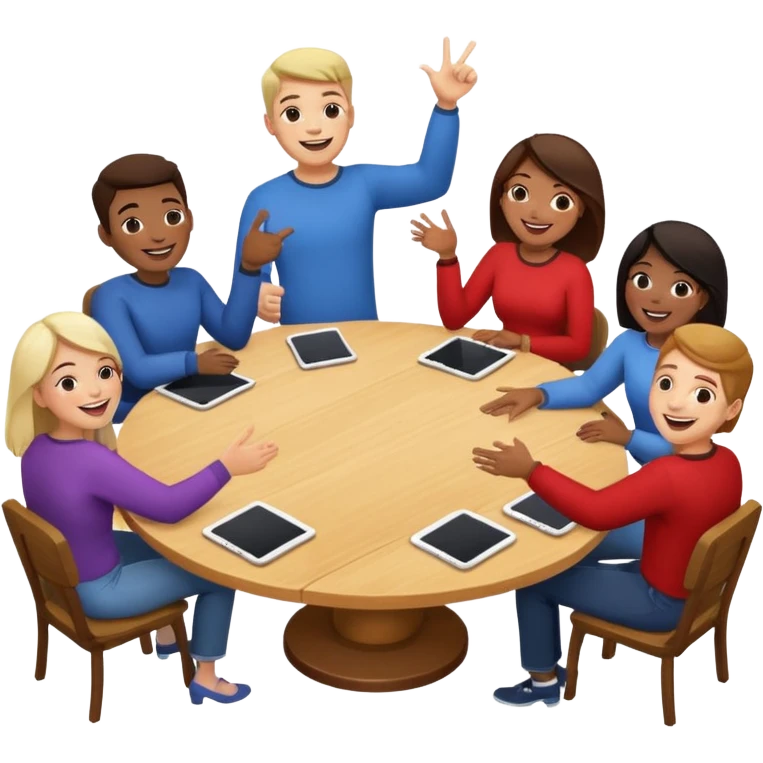 Group of person discuss in a round table  emoji