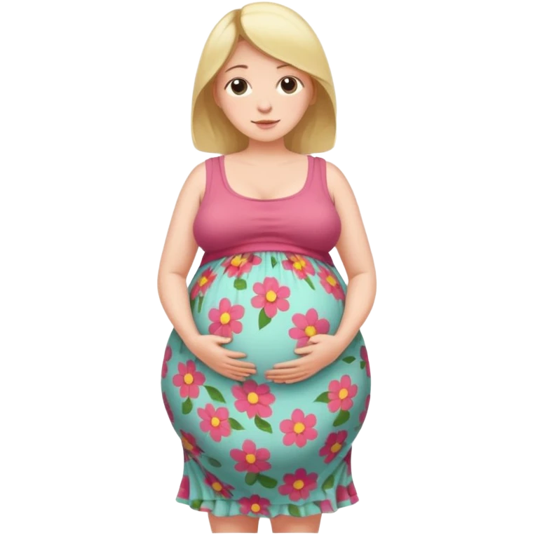 heavily pregnant woman with extremely abnormally huge overdue belly emoji