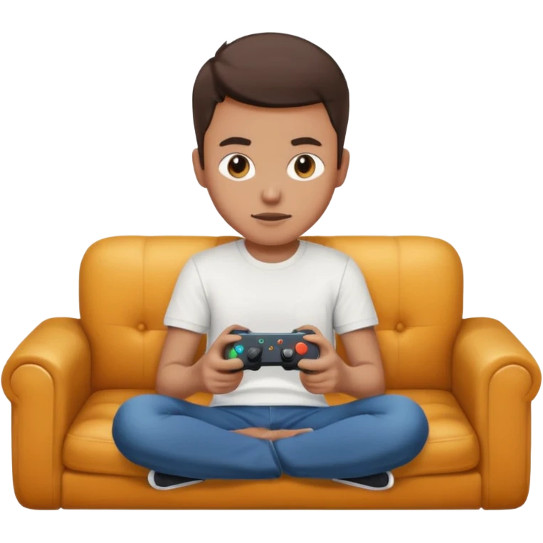 A person sitting on a couch playing video games  emoji