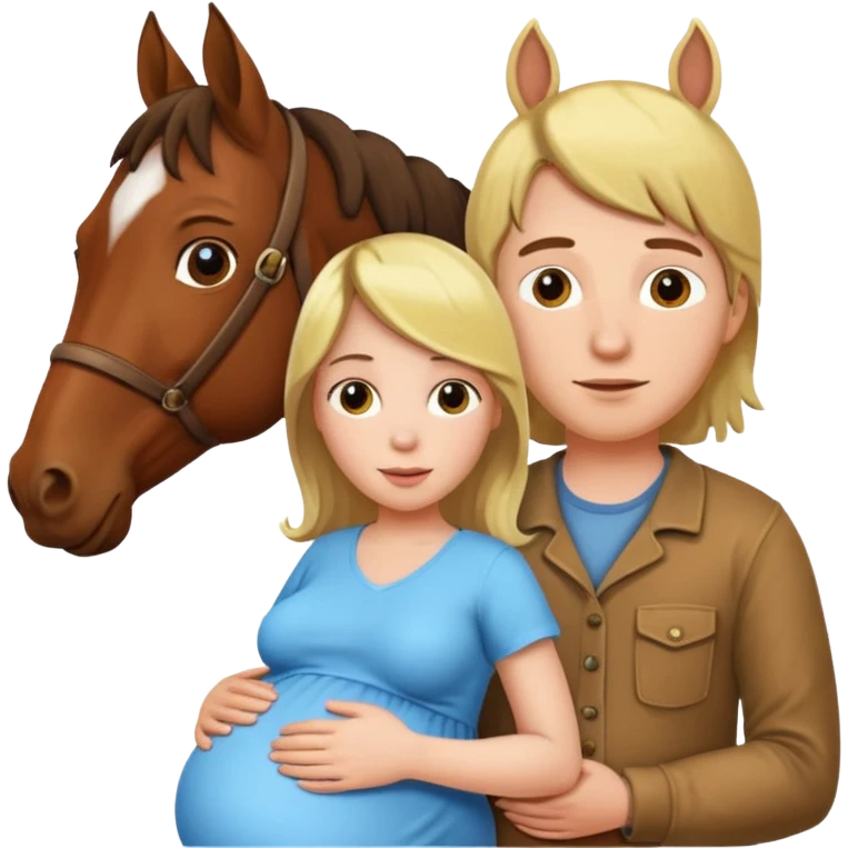 pregnant man with horse emoji