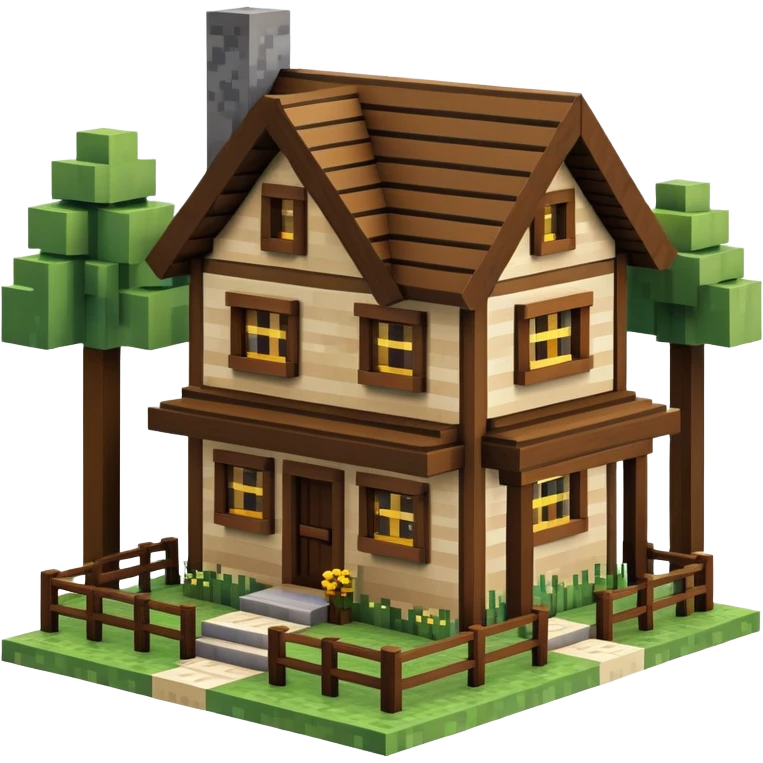 Minecraft house emoji | AI Emoji Generator