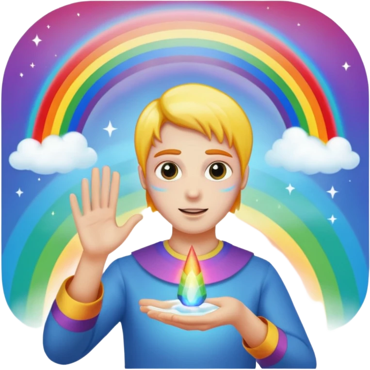 person conjuring rainbow arc emoji