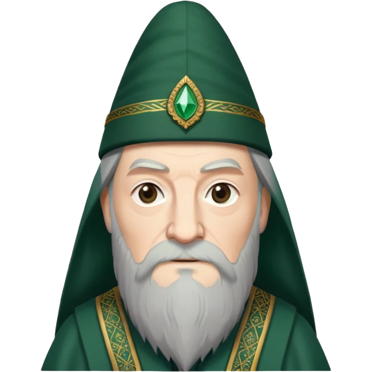 albus dumbledore from harry potter with dark green turkish fez hat and decorative motifs, no gem emoji
