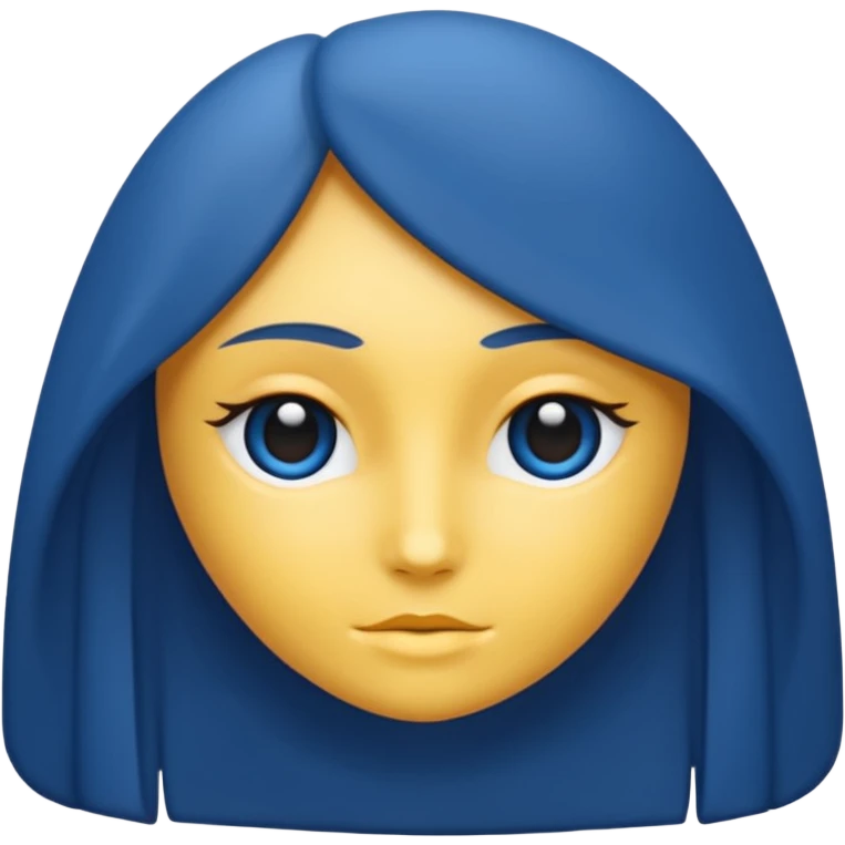 Forme de cœur bleu marine / canard sans visage façon iPhone   emoji