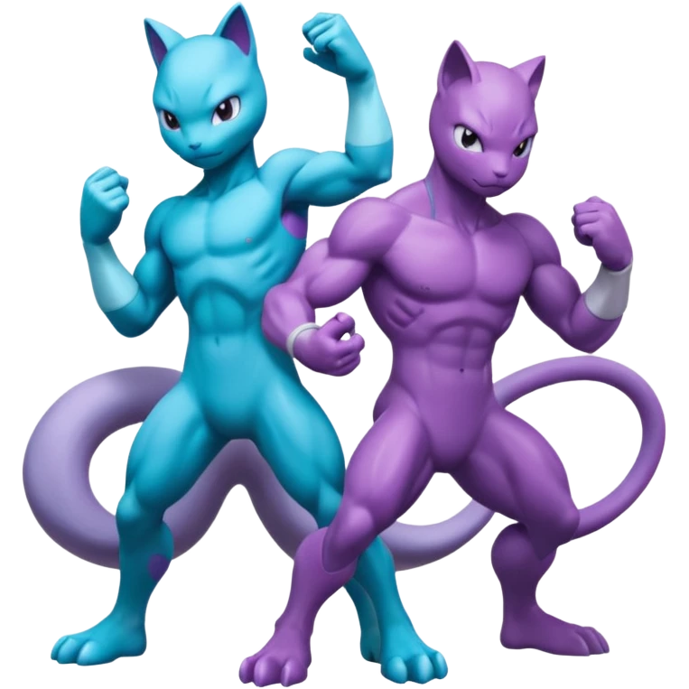 Pokemon legendary cian and purple mewtwo emoji