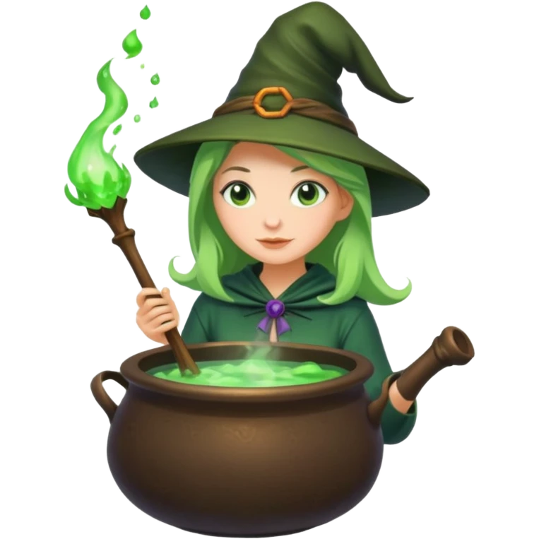 green witch cooking potion emoji