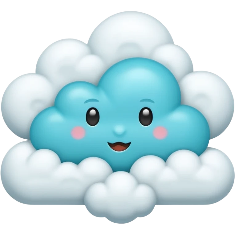 núvem japonesas ciano emoji