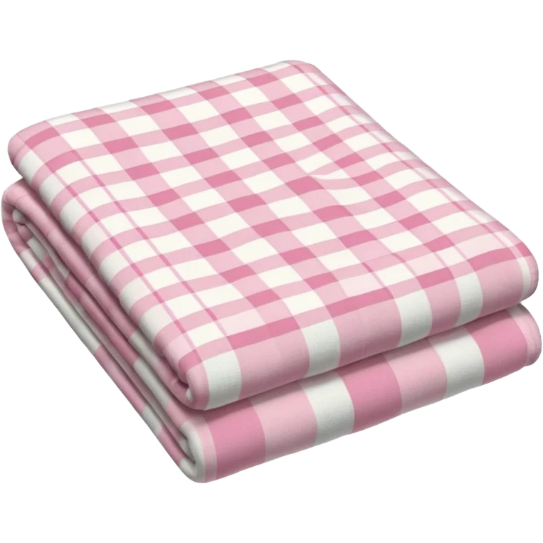 White and soft pink plaid blanket emoji