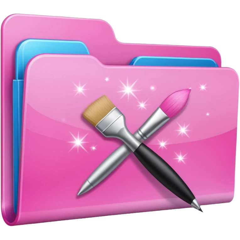 windows 10 folder light sparkles pink plain with brush logo emoji | AI ...