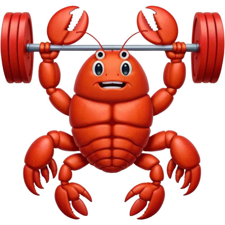 lobster lifting weights emoji