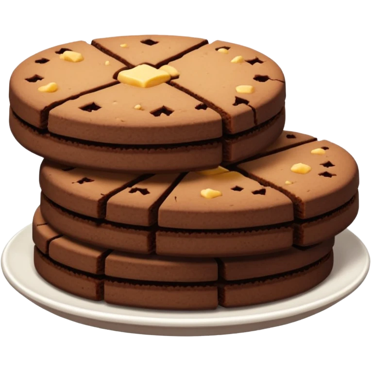 A plate of chocolate shortbread biscuits emoji