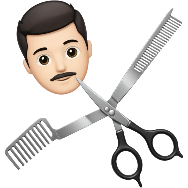 barber shop, scissors, comb. emoji