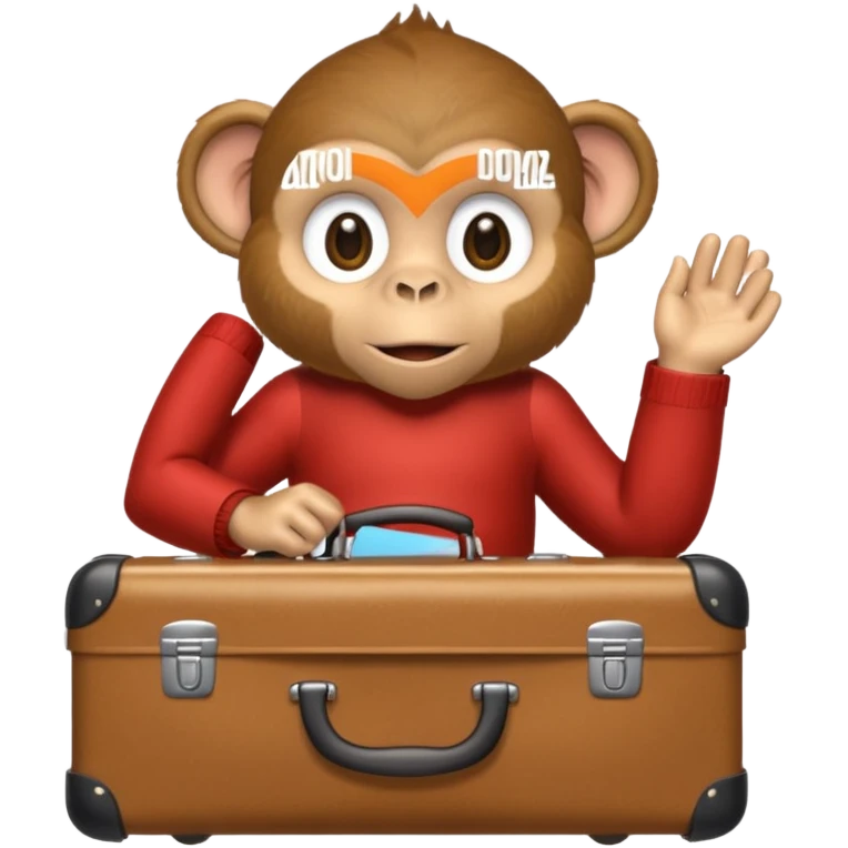 monkey with suitcase emoji