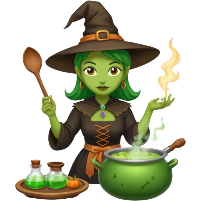 green witch cooking potion emoji