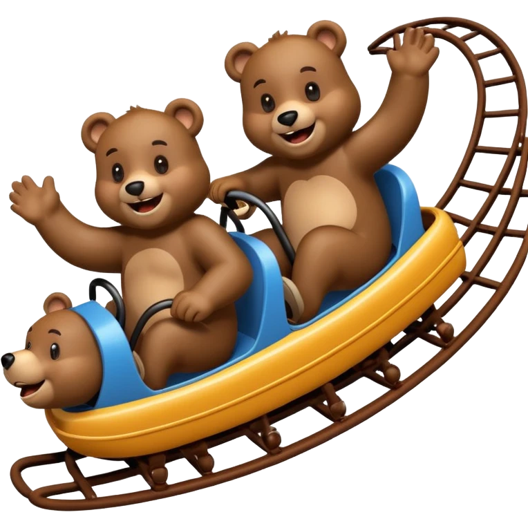2 bears on a rollercoaster emoji