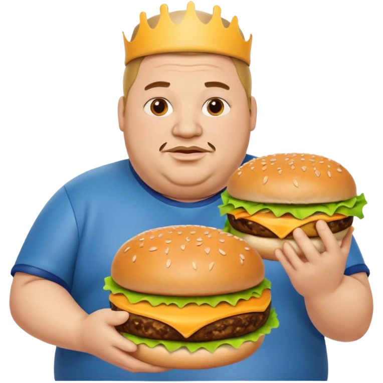 fat guy holding burger emoji