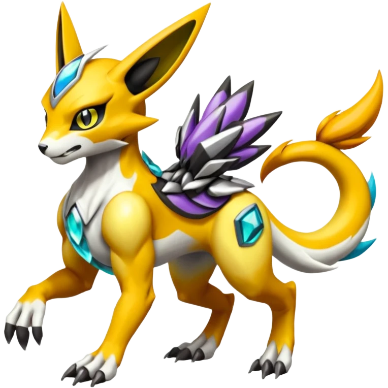 Meloetta-Renamon-Wargreymon-Protogen-Pokémon-Digimon-Fakémon-fusion-hybrid-creature emoji
