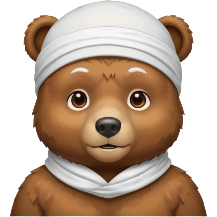 Сделай лицо медведя в белой дюраге emoji