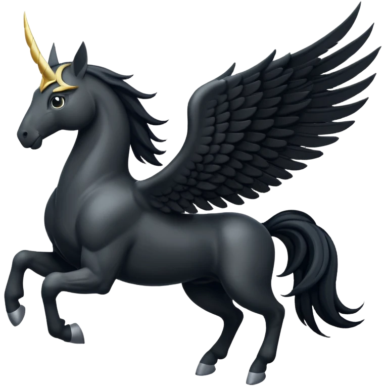 A black Pegasus emoji