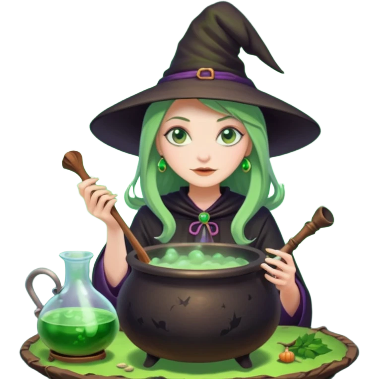 green witch cooking potion emoji
