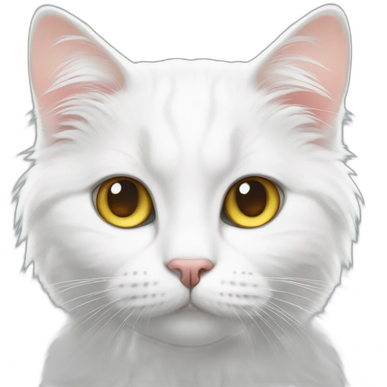 white fluffy cat with heterochromia emoji
