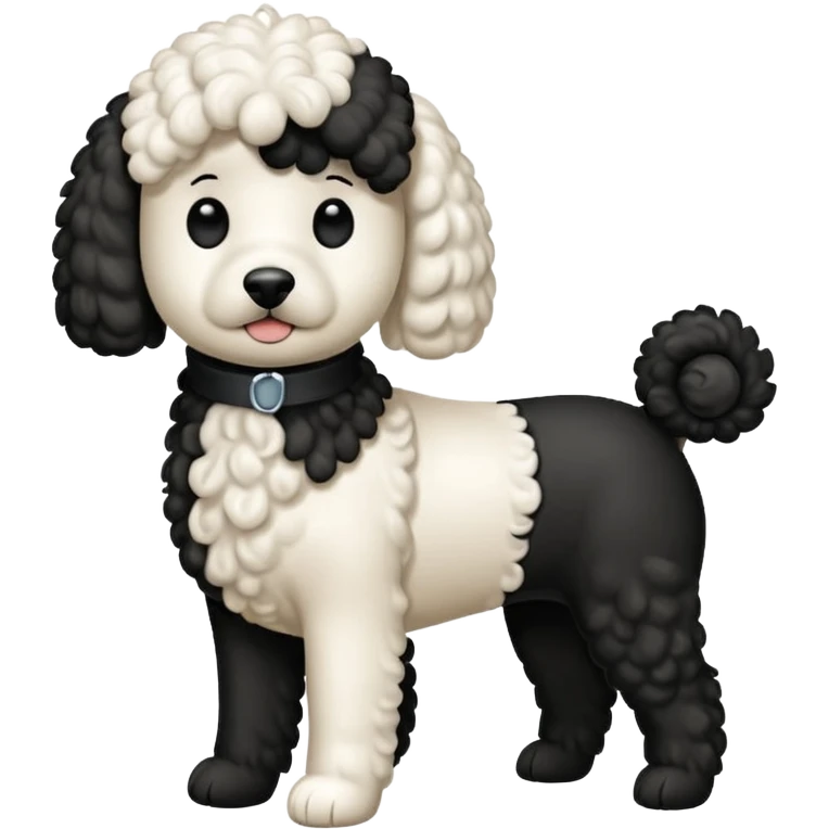 Un caniche blanco y otro caniche negro emoji