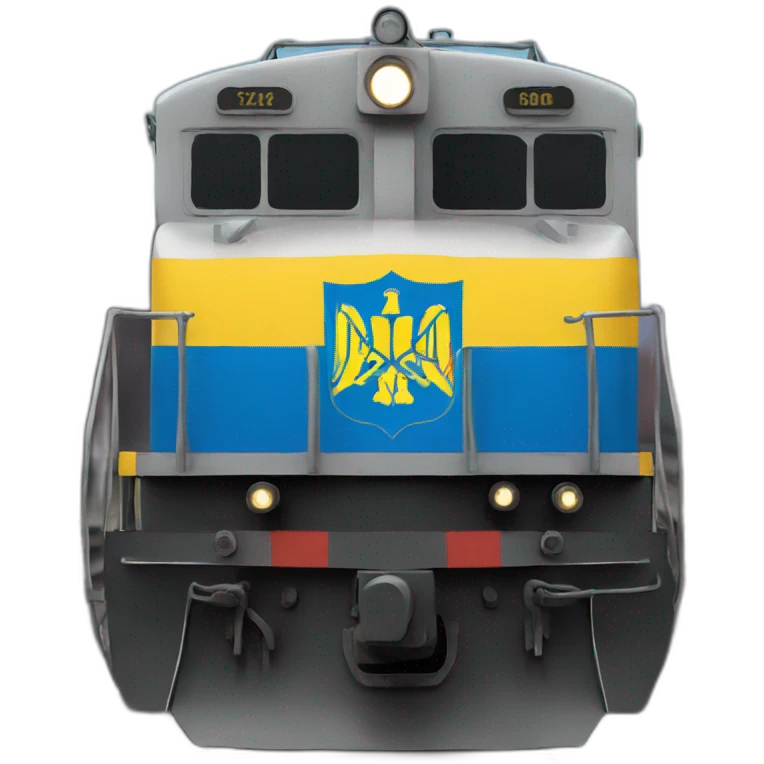 Train with Ukrainian flag emoji