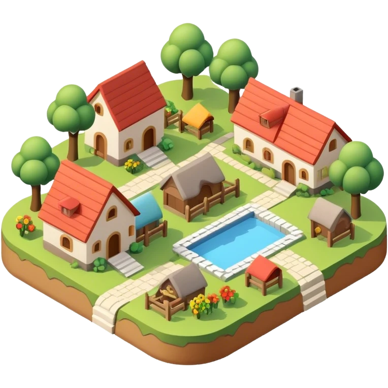 3d-isometric-village emoji