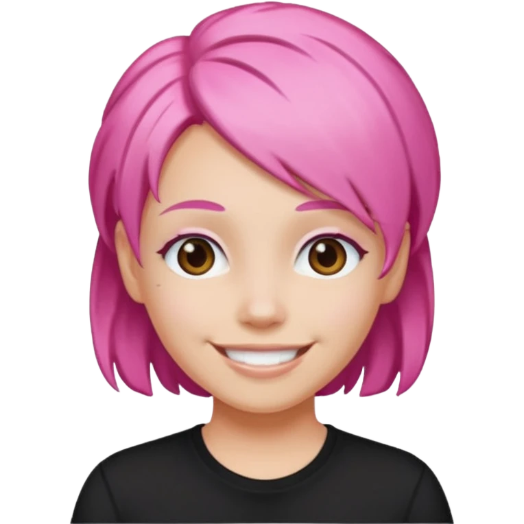 Black shirt pink hair emoji