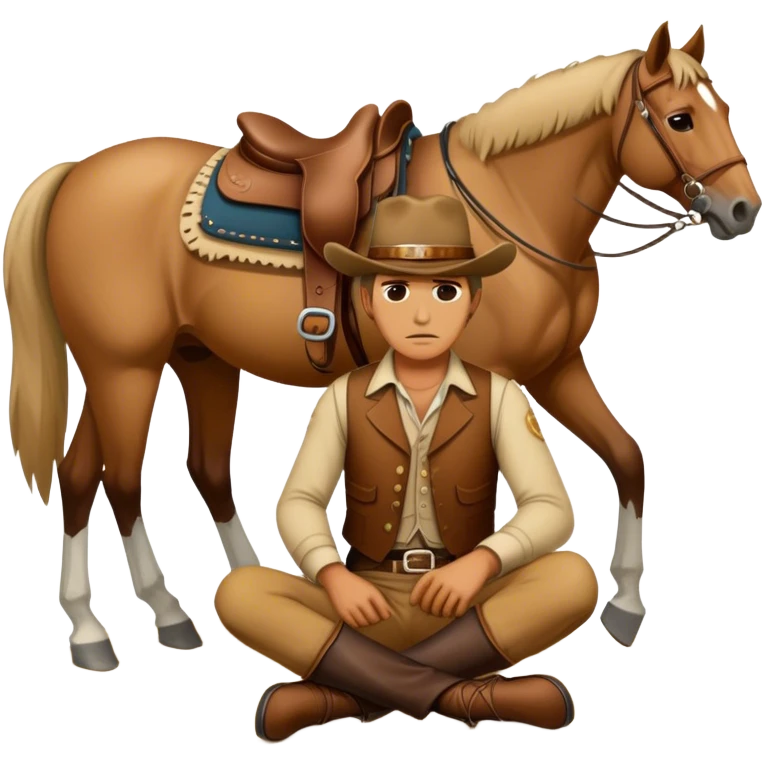 Butch Cassidy falling off his horse on the ground emoji
