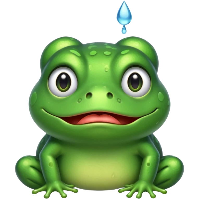 A frog with cry face emoji