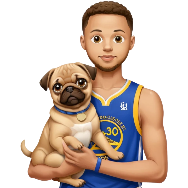 Steph curry holding a pug  emoji