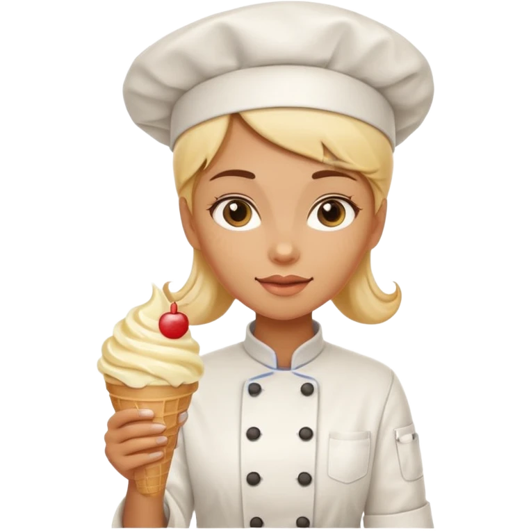 girl chef holding ice cream emoji