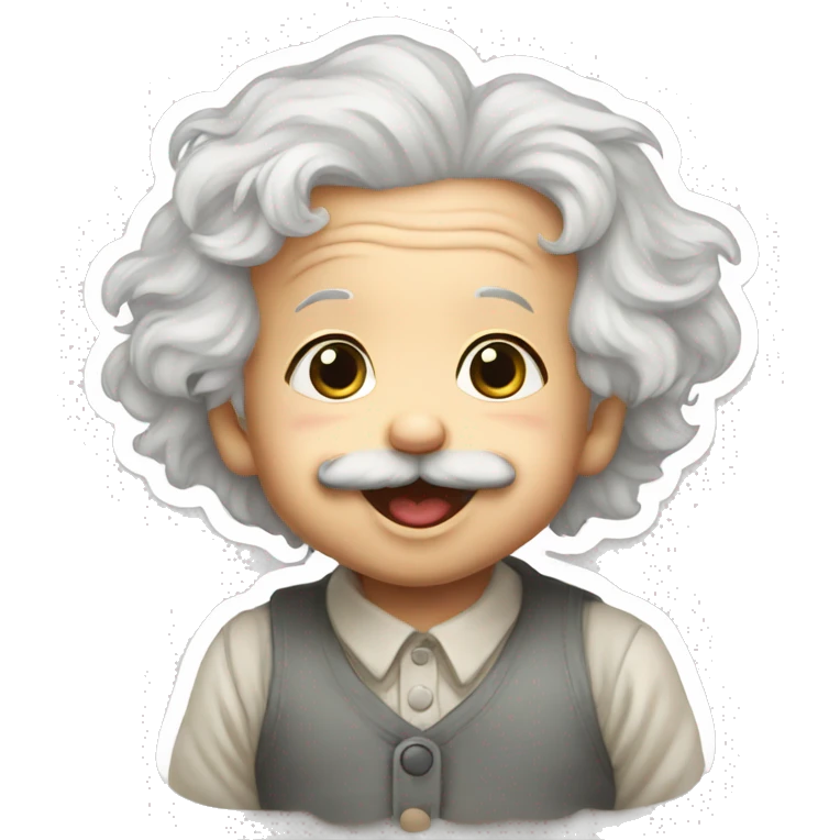 albert einstein happy baby sticker emoji