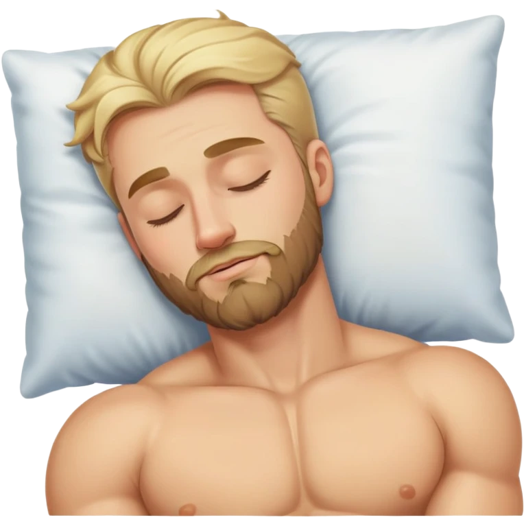 caucasian blonde muscular man with beard sleeping emoji