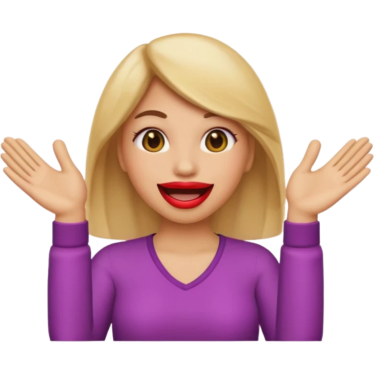 I want an emoji with big lips and hands with an sassy vibe emoji