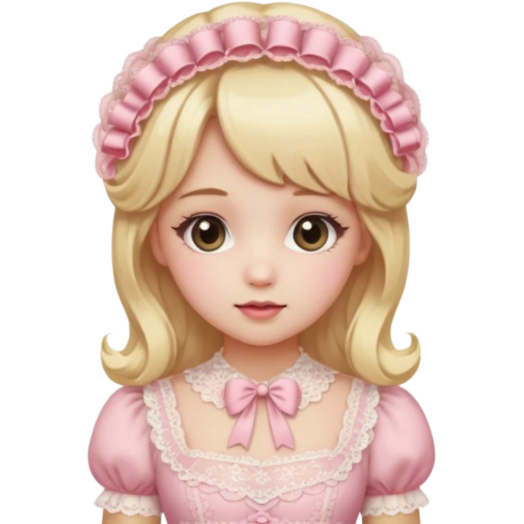 Pink Lolita with blonde hair emoji